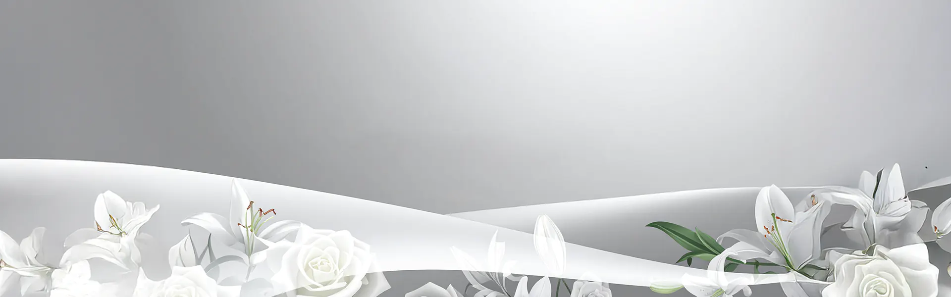 Light Gray Background with Flowers